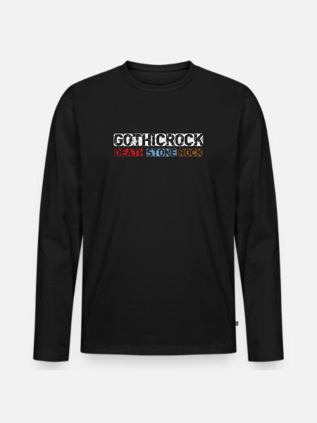 Gothic Rock Musik - Männer Premium Bio Langarmshirt - Schwarz