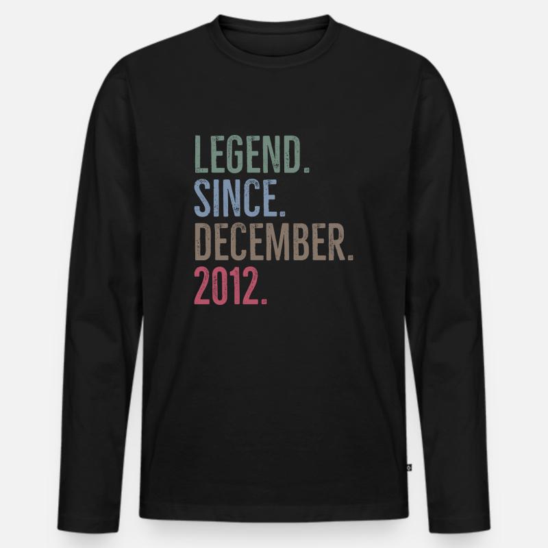 Legende seit Dezember 2012 - Männer Premium Bio Langarmshirt - Schwarz