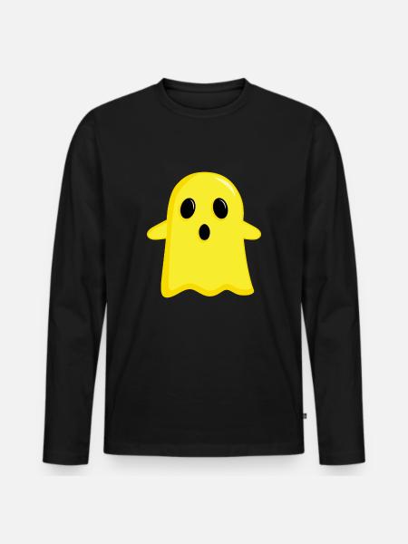 Gelber Geist - Männer Premium Bio Langarmshirt - Schwarz