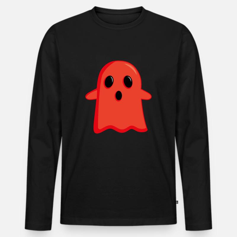 Rotes Gespenst - Männer Premium Bio Langarmshirt - Schwarz