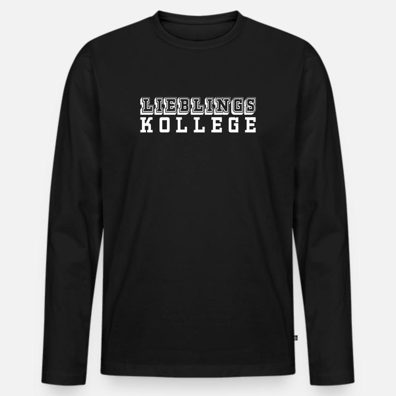 Lieblingskollege Tshirt white - Männer Premium Bio Langarmshirt - Schwarz