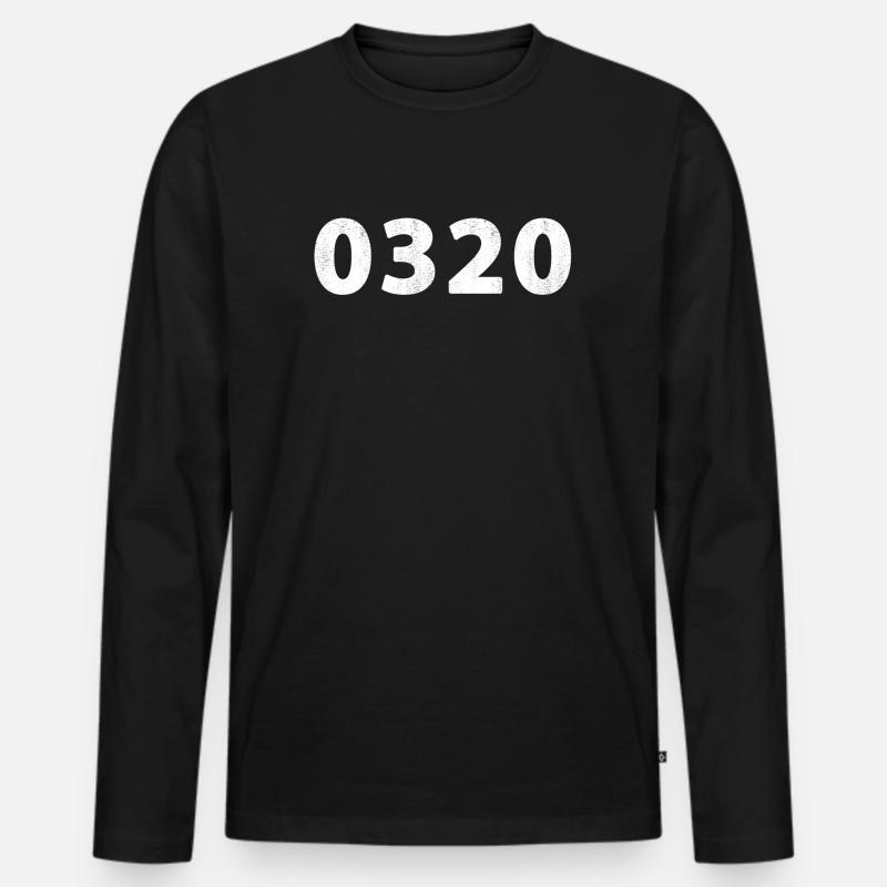 0320 Lelystad Flevoland - Männer Premium Bio Langarmshirt - Schwarz