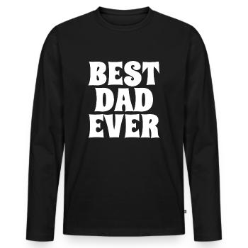 Best Dad Ever blanc - T-shirt manches longues Premium bio Homme - noir - Devant - Nico (187cm)