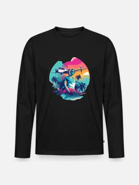 Emma on vacation - Men's Premium Organic Long Sleeve Shirt - black
