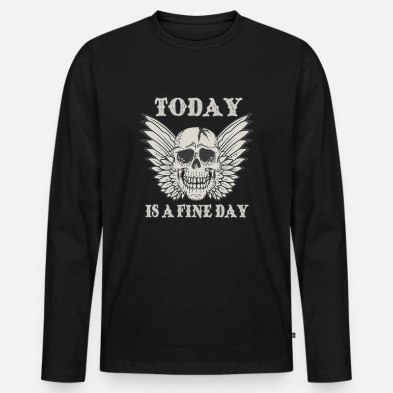 Today is a fine day - Männer Premium Bio Langarmshirt - Schwarz