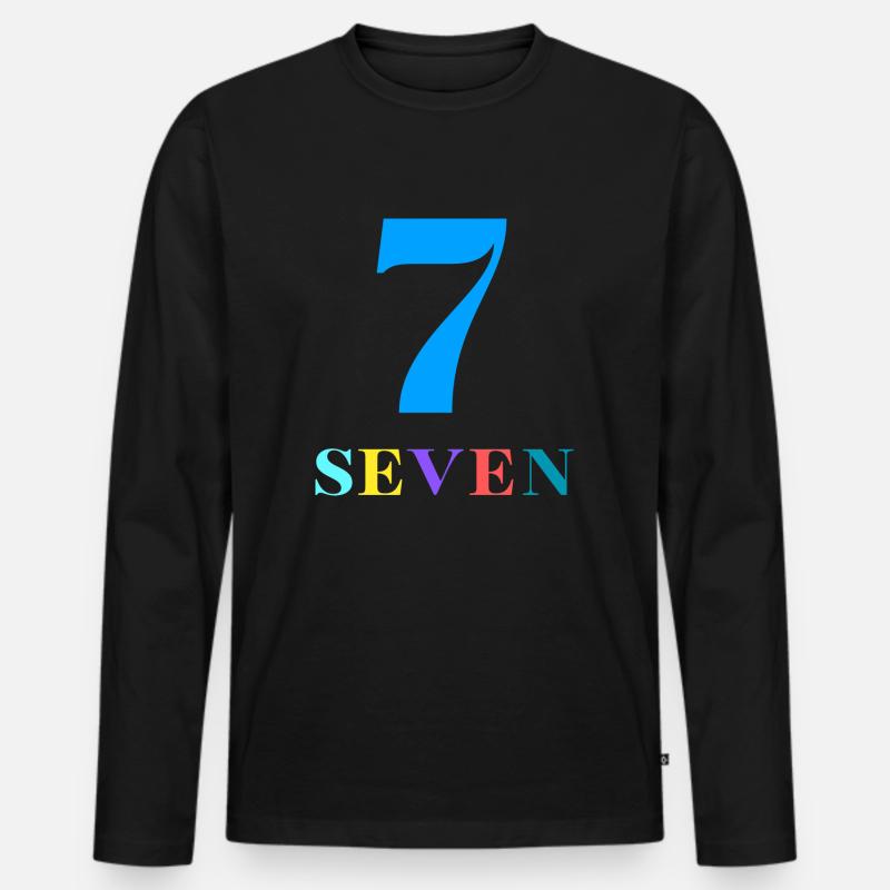 Siebt-7-jähriges Jubiläum - Männer Premium Bio Langarmshirt - Schwarz