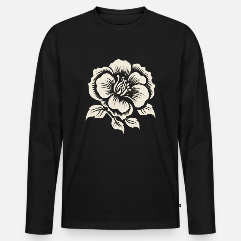Ätherische Blüte - Männer Premium Bio Langarmshirt - Schwarz