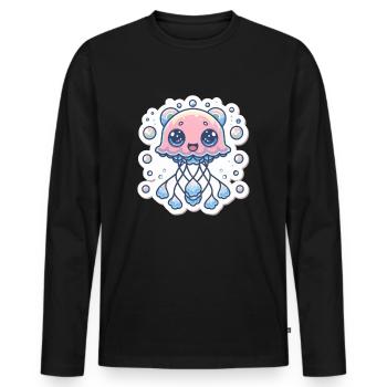 Jellyfish Lover - Men's Premium Organic Long Sleeve Shirt - black - Front - Nico (187cm)