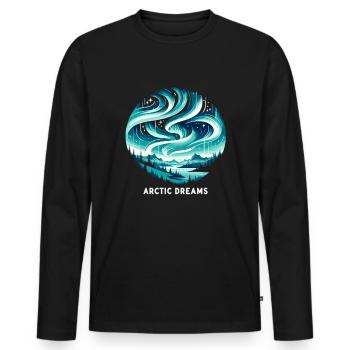 Arctic Whispers - Men's Premium Organic Long Sleeve Shirt - black - Front - Nico (187cm)
