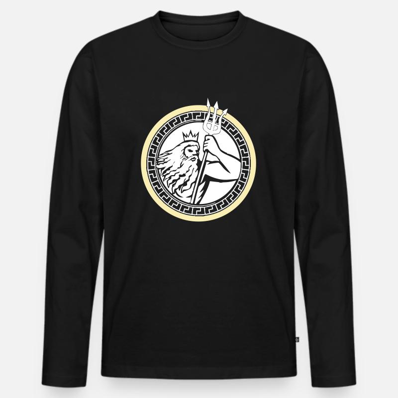 poseidon triton - Männer Premium Bio Langarmshirt - Schwarz