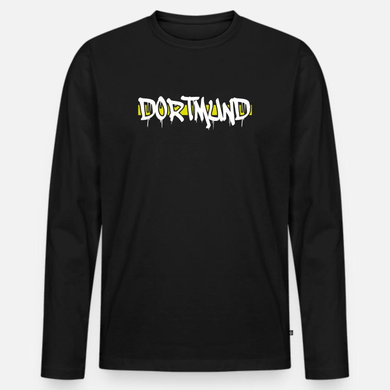 Dortmund - Männer Premium Bio Langarmshirt - Schwarz