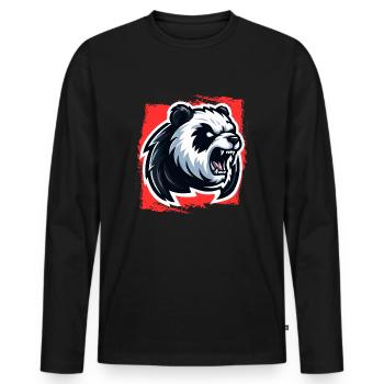 Mad Panda - Men's Premium Organic Long Sleeve Shirt - black - Front - Nico (187cm)