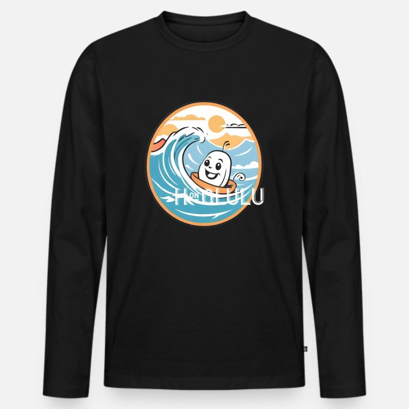 Honolulu Hawaii USA Geschenk Geschenkidee - Männer Premium Bio Langarmshirt - Schwarz