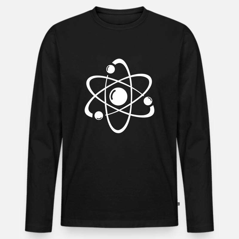 atom - Männer Premium Bio Langarmshirt - Schwarz