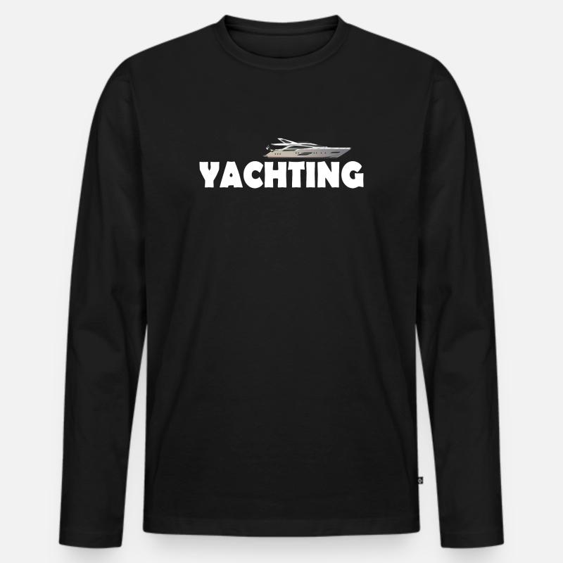 YACHTING - Männer Premium Bio Langarmshirt - Schwarz