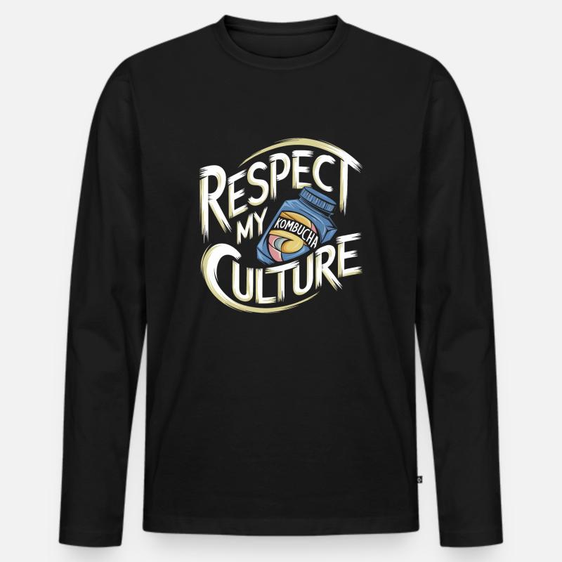 Probiotische Leidenschaft zeigen - Männer Premium Bio Langarmshirt - Schwarz