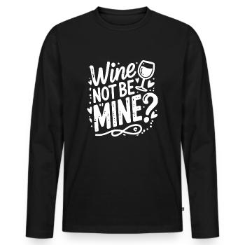 Le vin n’est pas à moi - T-shirt manches longues Premium bio Homme - noir - Devant - Nico (187cm)