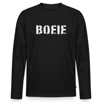 Boo. Antwerp dialect - Men's Premium Organic Long Sleeve Shirt - black - Front - Nico (187cm)