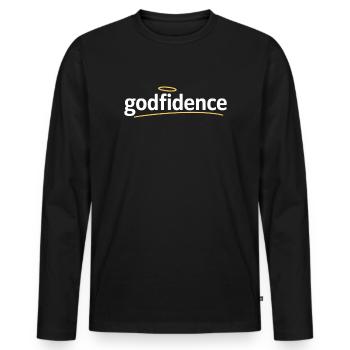Godfidence Confiance en Dieu Foi chrétienne - T-shirt manches longues Premium bio Homme - noir - Devant - Nico (187cm)