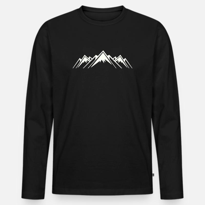 Berge Berg Mountains - Männer Premium Bio Langarmshirt - Schwarz