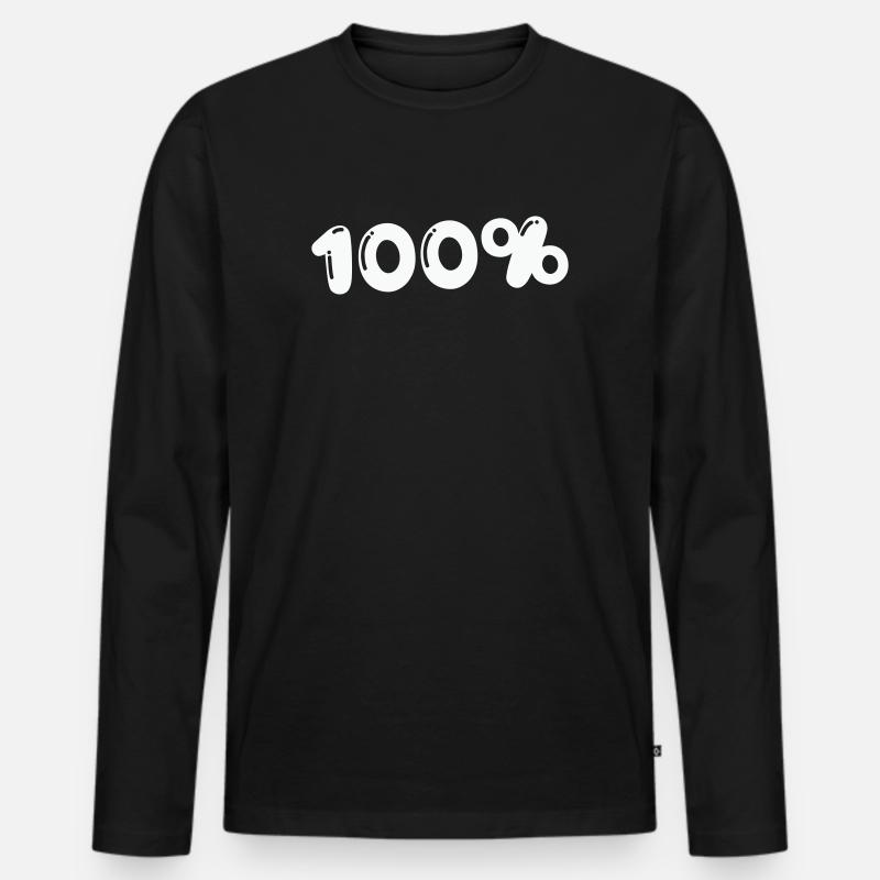 100% - Männer Premium Bio Langarmshirt - Schwarz
