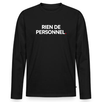 Rien de personnel - T-shirt manches longues Premium bio Homme - noir - Devant - Nico (187cm)