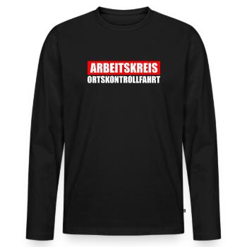 Arbeitskreis Ortskontrollfahrt OKF - Männer Premium Bio Langarmshirt - Schwarz - Vorne - Nico (187cm)