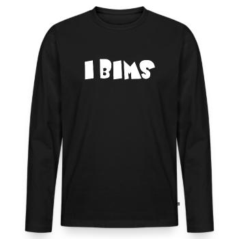 I Pumice – Funny Slang Motif - Men's Premium Organic Long Sleeve Shirt - black - Front - Nico (187cm)