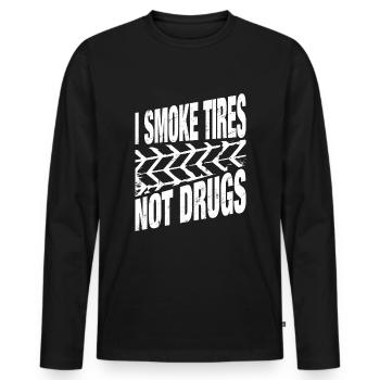 Tuning Drift Burnout Tire Cadeau - T-shirt manches longues Premium bio Homme - noir - Devant - Nico (187cm)