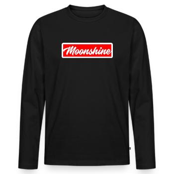 moon shine moonshiner distille schnaps saufen bier - Männer Premium Bio Langarmshirt - Schwarz - Vorne - Nico (187cm)