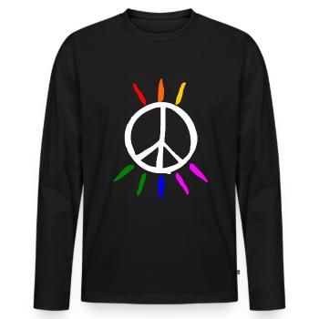 Peace - T-shirt manches longues Premium bio Homme - noir - Devant - Nico (187cm)