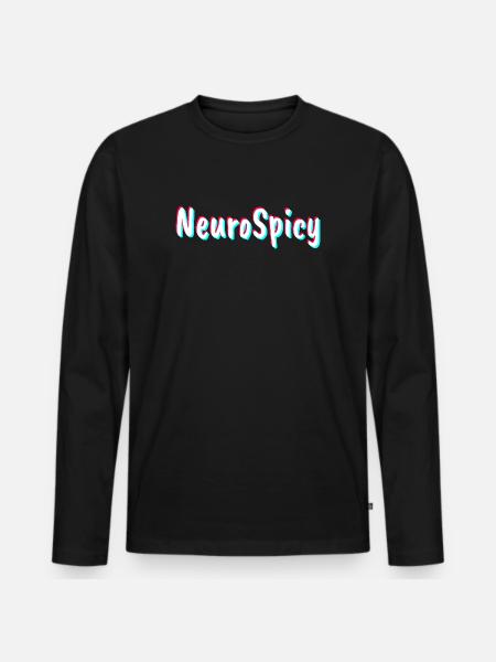 Neurospicy Neurodivergent ADHD Autism - Men's Premium Organic Long Sleeve Shirt - black