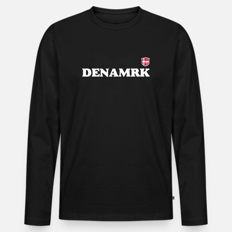 Dänemark - Männer Premium Bio Langarmshirt - Schwarz