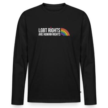 LGBTQ Pride Month - LGBT Rights Are Human Rights - Men's Premium Organic Long Sleeve Shirt - black - Front - Nico (187cm)