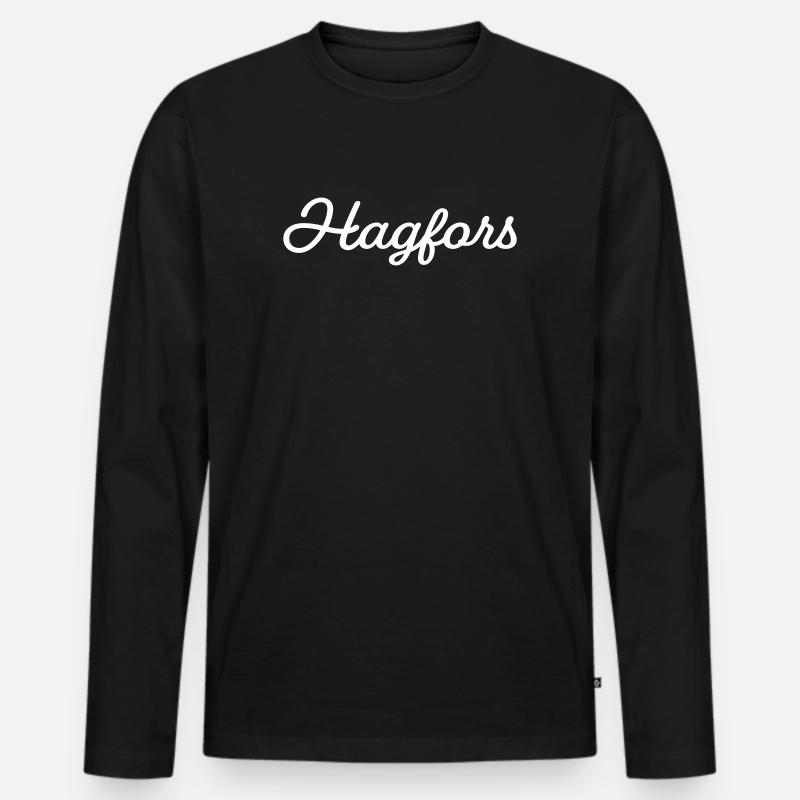 Hagfors weiß - Männer Premium Bio Langarmshirt - Schwarz