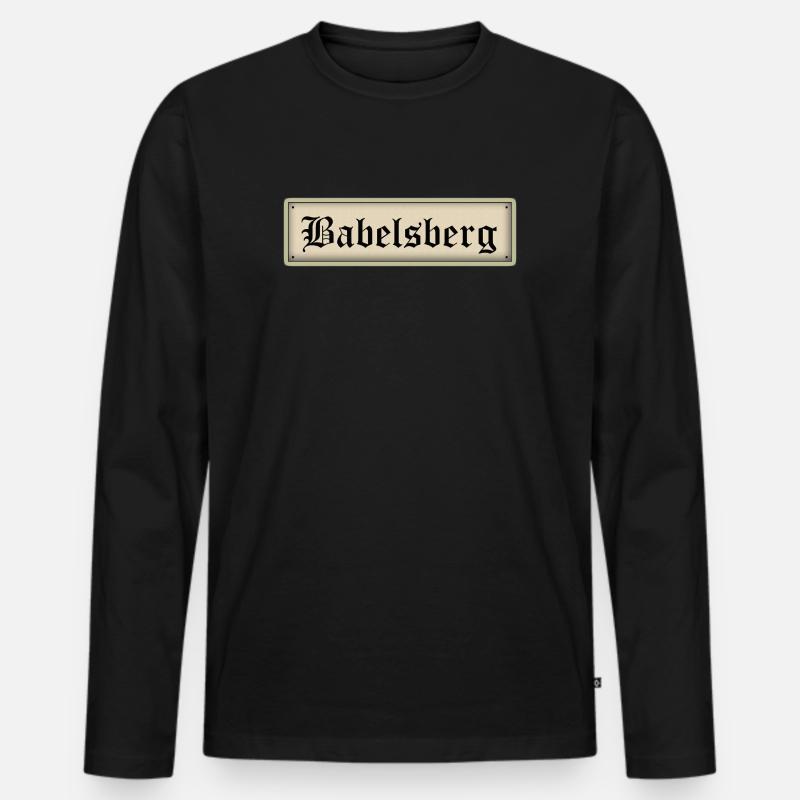BABELSBERG - Männer Premium Bio Langarmshirt - Schwarz