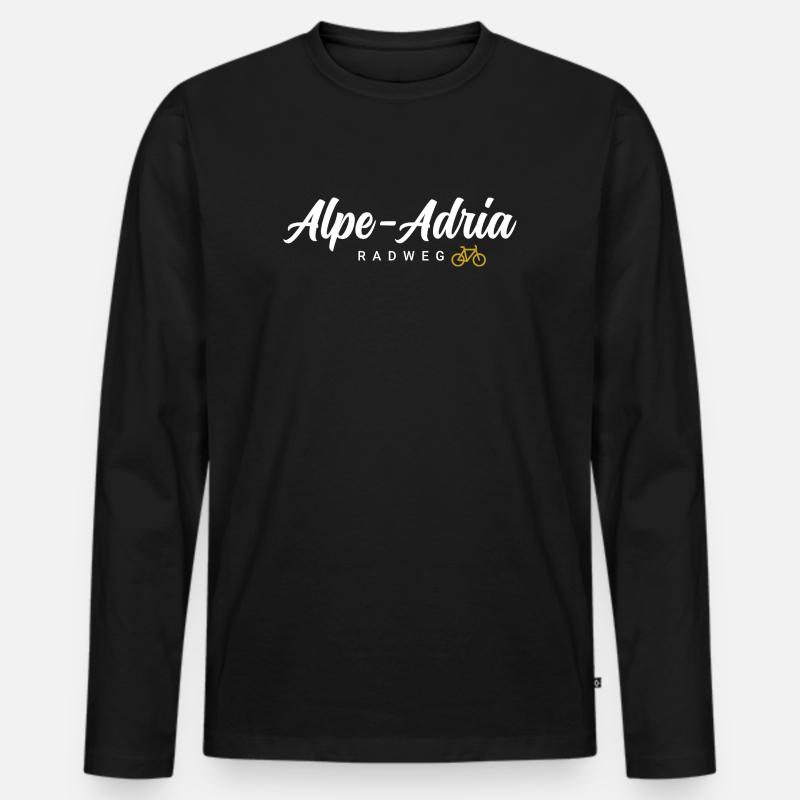 Alpe Adria Radweg - Männer Premium Bio Langarmshirt - Schwarz