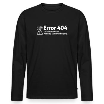 Erreur 404 Costume non trouvé - T-shirt manches longues Premium bio Homme - noir - Devant - Nico (187cm)