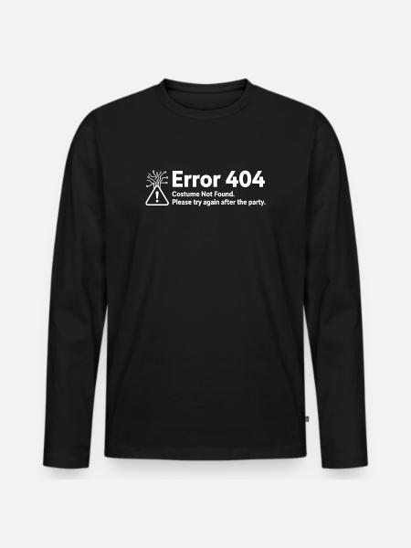 Error 404 Costume Not Found - Männer Premium Bio Langarmshirt - Schwarz