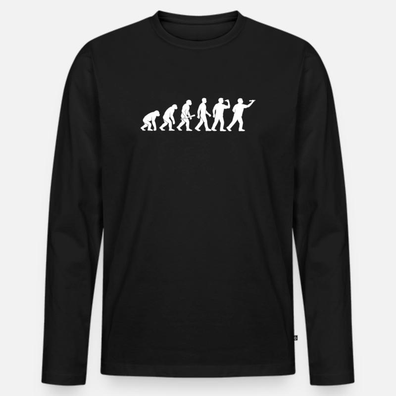 Evolution der Technik - Männer Premium Bio Langarmshirt - Schwarz