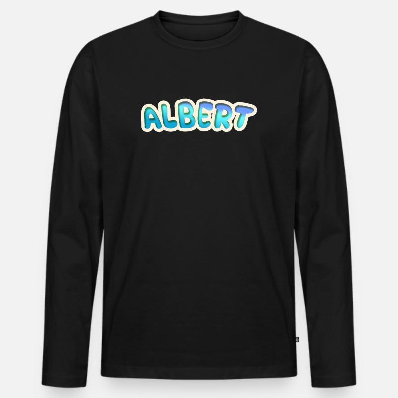 Albert als Beruf - Männer Premium Bio Langarmshirt - Schwarz