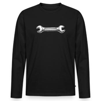 Gabelschlüssel Maulschlüssel Werkzeug - Männer Premium Bio Langarmshirt - Schwarz - Vorne - Nico (187cm)