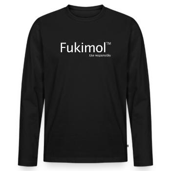 Je m’en fiche, Fukimol, les hommes drôles sont inappropriés - T-shirt manches longues Premium bio Homme - noir - Devant - Nico (187cm)