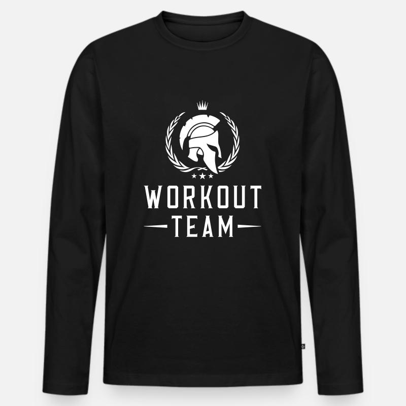 spartaner helm workout team - Männer Premium Bio Langarmshirt - Schwarz