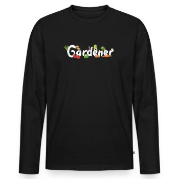 Gardener Gardener Garden - Men's Premium Organic Long Sleeve Shirt - black - Front - Nico (187cm)