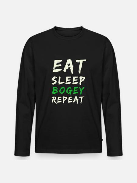 Eat sleep golf repeat - Men's Premium Organic Long Sleeve Shirt - black