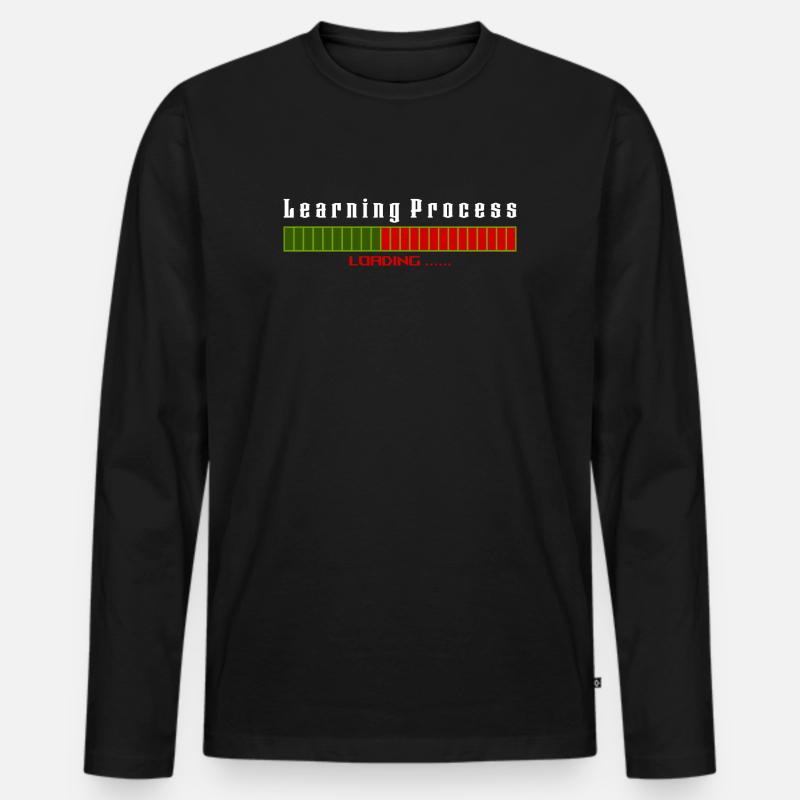 Learning Process Loading black shirt - Männer Premium Bio Langarmshirt - Schwarz