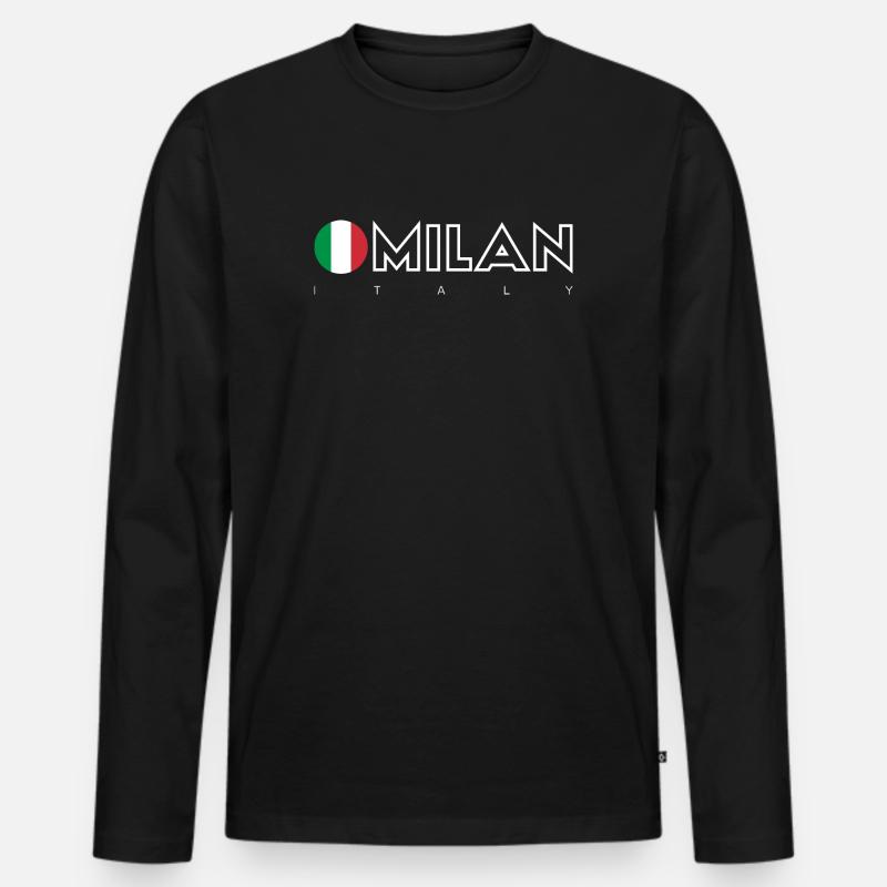 Mailand - Männer Premium Bio Langarmshirt - Schwarz