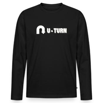 U-TURN - Men's Premium Organic Long Sleeve Shirt - black - Front - Nico (187cm)