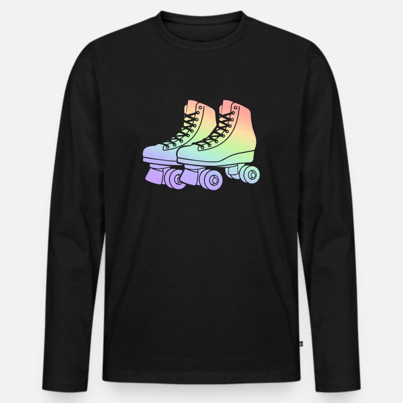 Rollschuhe Roller Skates Kinder Mädchen Rollschuh - Männer Premium Bio Langarmshirt - Schwarz